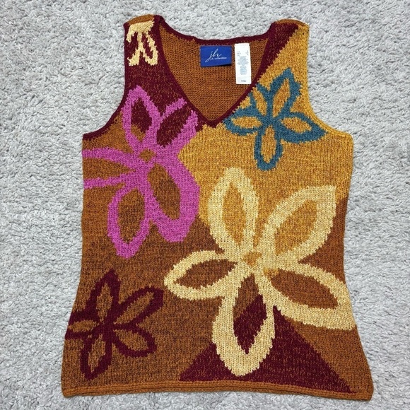 JH Collectibles Sweater Womens Small Vintate Vest Knit Floral Cottagecore Y2K - Picture 1 of 4